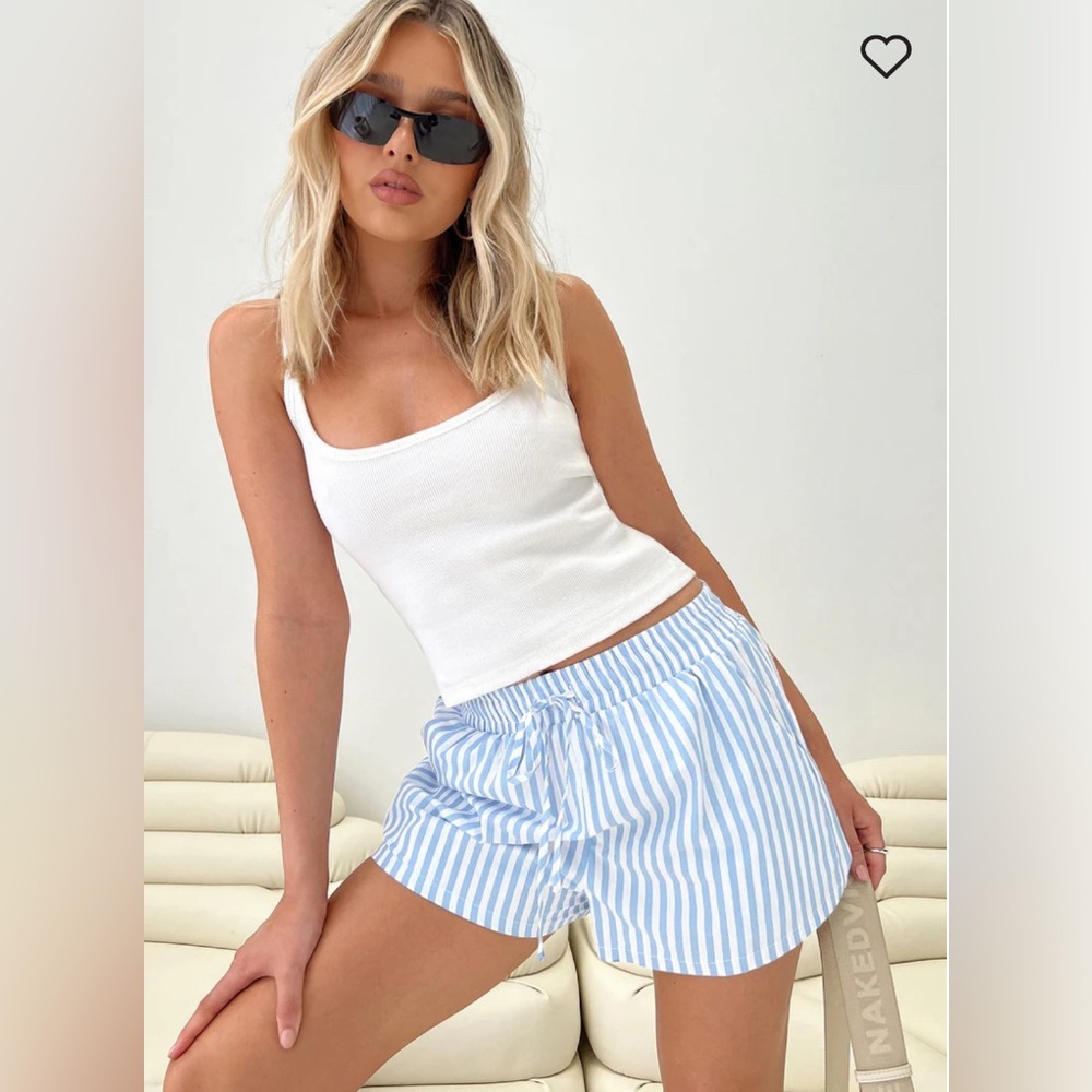 NWT Blue and White Striped Shorts by Princess Polly